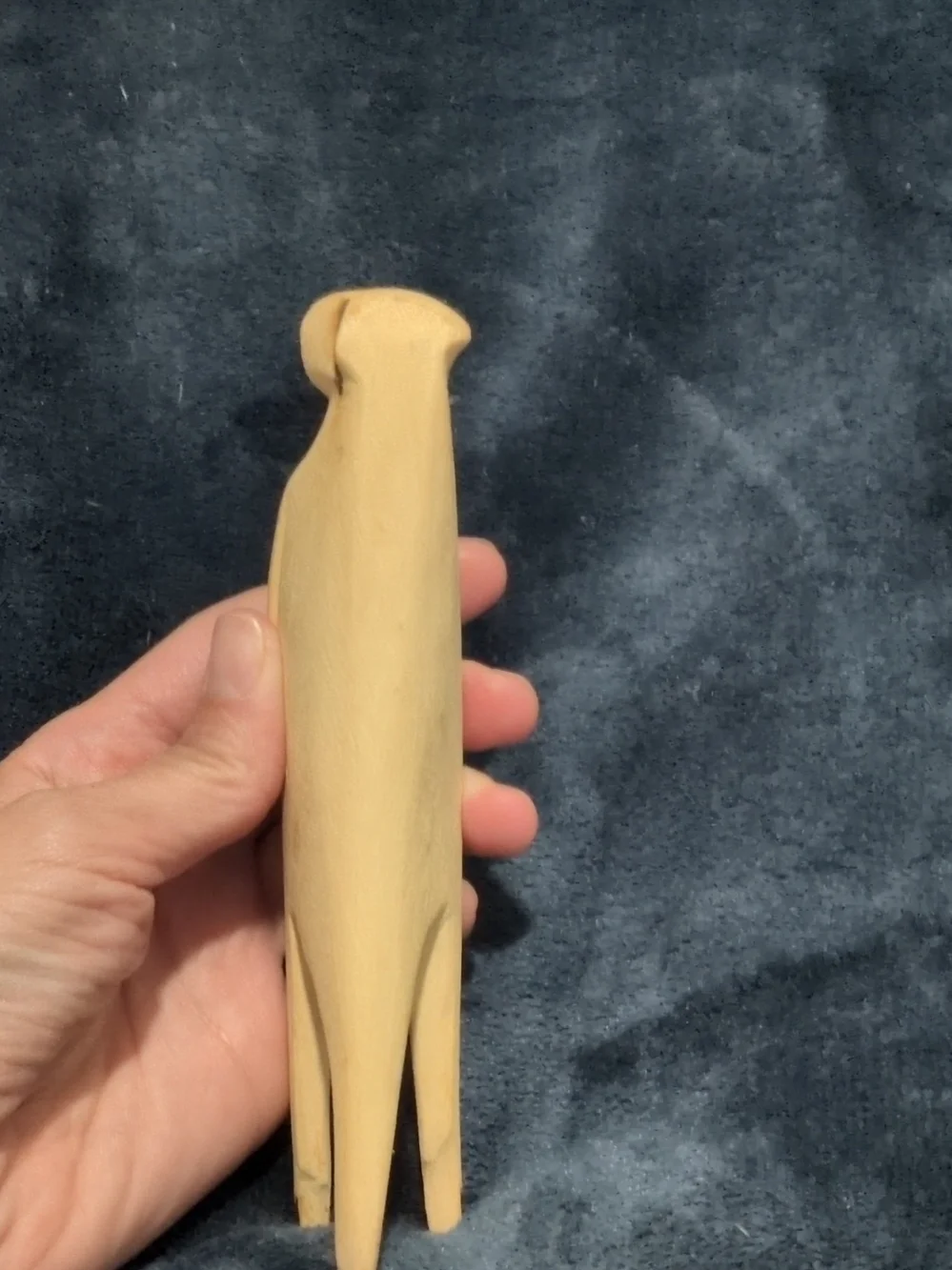 South African Hand-Carved Wooden Meerkat Figurine, Natural Finish, Beige/Black